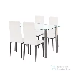   Leziter Mateo 4+1 étkező garnitúra fehér-fekete LUA120W_DA258WB_4