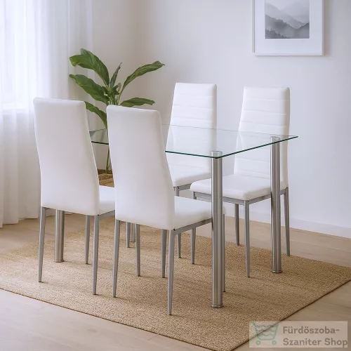 Leziter Mateo 4+1 étkező garnitúra fehér-szürke LUA120W_DA258WG_4