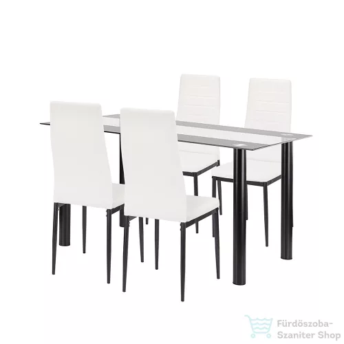 Leziter Denton 4+1 étkező garnitúra fehér-fekete LUA140B_DA258WB_4