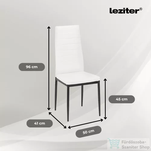 Leziter Denton 4+1 étkező garnitúra fehér-fekete LUA140B_DA258WB_4