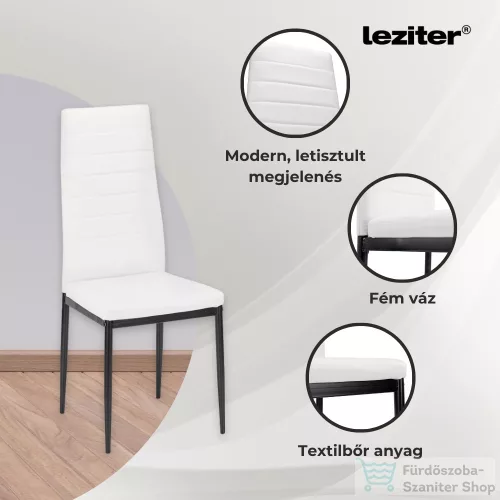 Leziter Denton 4+1 étkező garnitúra fehér-fekete LUA140B_DA258WB_4