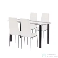   Leziter Denton 4+1 étkező garnitúra fehér-szürke LUA140B_DA258WG_4