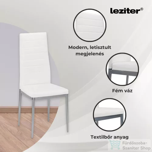 Leziter Denton 6+1 étkező garnitúra fehér-szürke LUA140B_DA258WG_6