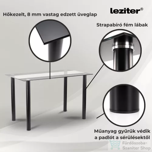 Leziter Cadiz 6+1 étkező garnitúra fekete-szürke LUA140B_LKE-GR_6