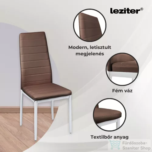 Leziter Norman 4+1 étkező garnitúra barna LUA140B_MDC-001-Brown_4