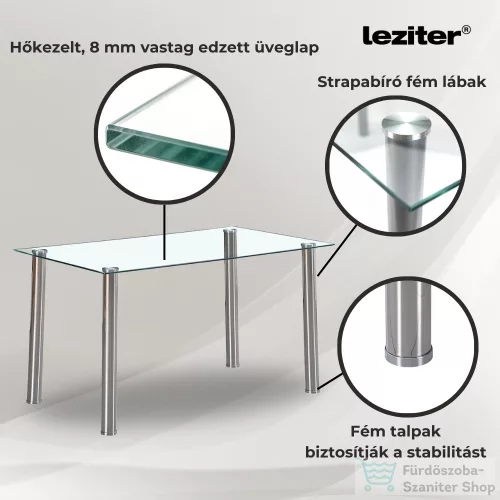 Leziter Cadiz 6+1 étkező garnitúra fehér-szürke LUA140W_LKE-GR_6