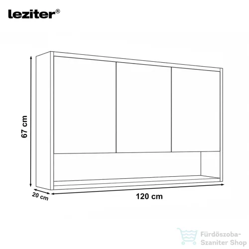 Leziter Luna 120 felső tükrös szekrény winston tölgy LUNA120FWT