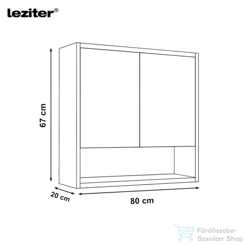 Leziter Luna 80 felső tükrös szekrény winston tölgy LUNA80FWT