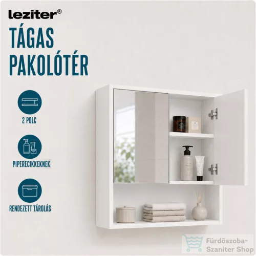 Leziter Luna 80 felső tükrös szekrény winston tölgy LUNA80FWT