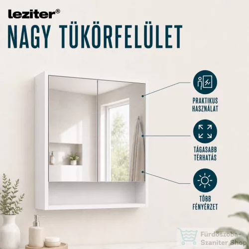 Leziter Luna 80 felső tükrös szekrény winston tölgy LUNA80FWT