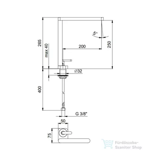 Webert LIVING konyhai csaptelep, króm színben LV920301.015