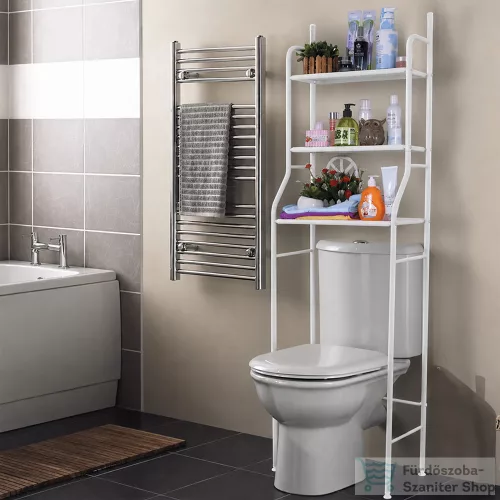 Leziter Fürdőszobai polc wc fölé, többszintes, fehér LWCA-01W