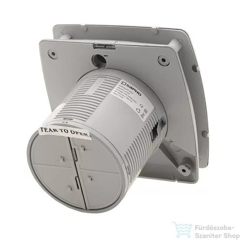 Sapho LEX axiális fürdőszobai ventillátor időzítővel, 15W, cső átmérő 100mm, inox LX104