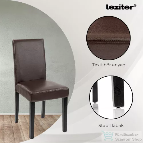 Leziter Leon 6+1 étkező garnitúra fehér-barna LYET140F_LKE-BR_6