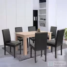 Leziter Leon 6+1 étkező garnitúra sonoma tölgy-fekete LYET140ST_LKE-BL_6