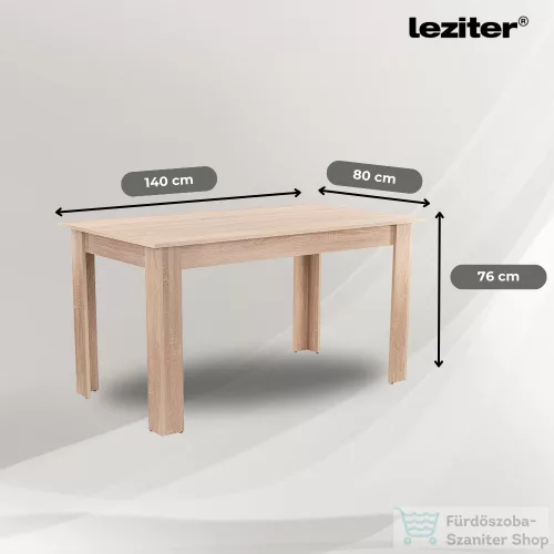 Leziter Leon 6+1 étkező garnitúra sonoma tölgy-fekete LYET140ST_LKE-BL_6