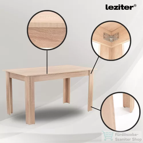 Leziter Leon 6+1 étkező garnitúra sonoma tölgy-fekete LYET140ST_LKE-BL_6