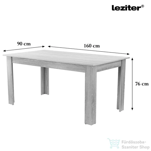 Leziter Lola 6+1 étkező garnitúra fekete-sonoma tölgy LYET160ST_DA232AB_6