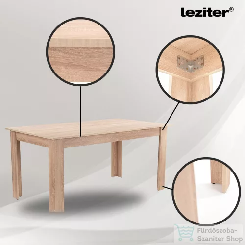 Leziter Lola 6+1 étkező garnitúra fekete-sonoma tölgy LYET160ST_DA232AB_6