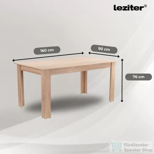 Leziter Leon 6+1 étkező garnitúra sonoma tölgy-szürke LYET160ST_LKE-GR_6
