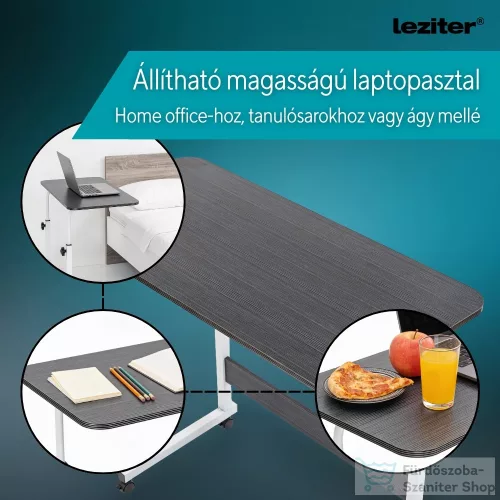 Leziter Állítható magasságú laptopasztal 80x40 cm fehér LYHL-030-WH