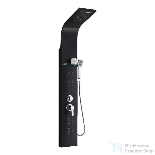 Leziter Alegro Black hidromasszázs zuhanypanel, rozsdamentes acél LZP-940