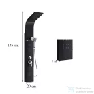 Leziter Alegro Black hidromasszázs zuhanypanel, rozsdamentes acél LZP-940