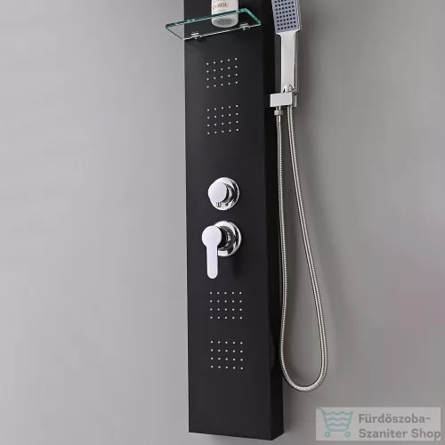Leziter Alegro Black hidromasszázs zuhanypanel, rozsdamentes acél LZP-940