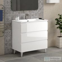   Coycama Paris 60 cm-es Onix New mosdó és 3 fiókos álló alsószekrény kombináció,fényes fehér M055512030301T