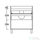 Coycama Paris 60 cm-es Onix New mosdó és 3 fiókos álló alsószekrény kombináció,fényes fehér M055512030301T