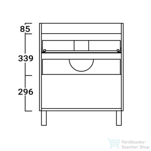 Coycama Paris 60 cm-es Onix New mosdó és 3 fiókos álló alsószekrény kombináció,fényes fehér M055512030301T