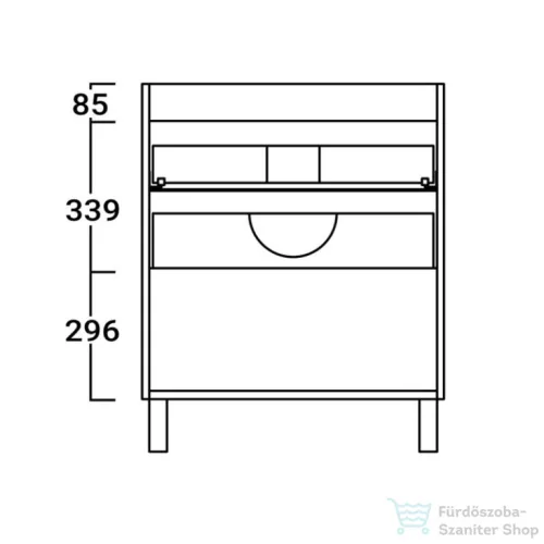 Coycama Paris 60 cm-es Onix New mosdó és 3 fiókos álló alsószekrény kombináció,grey pine M055512030339T