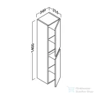 Coycama Dorian 140x34,9x31,6 cm-es 2 ajtós fali szekrény,fényes fehér M059103012001