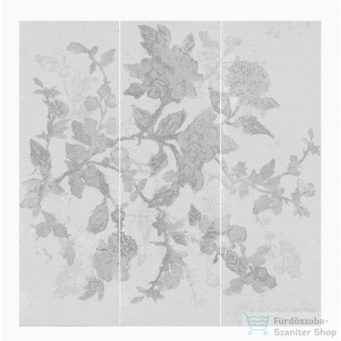 Marazzi Stone_Art Decoro Bloom Steel 120x120 cm-es fali dekorcsempe M08T
