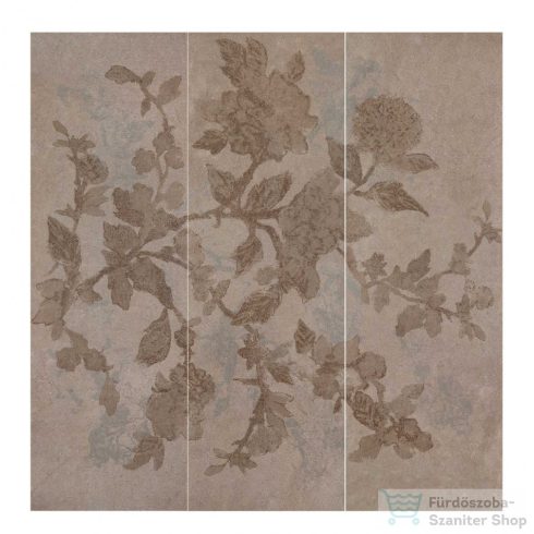 Marazzi Stone_Art Decoro Bloom Moka 120x120 cm-es fali dekorcsempe M08X