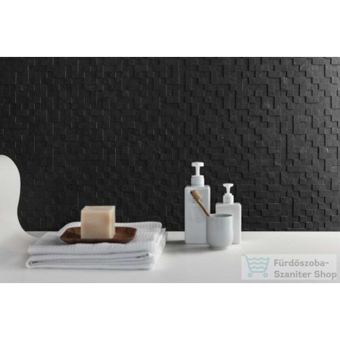 Marazzi Mystone Lavagna Nero Mosaico 3D 30x30 cm-es padlólap M0AE
