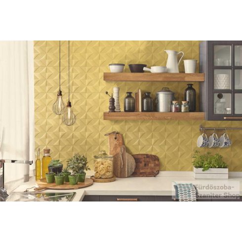 Marazzi Outfit Ocher Struttura Tetris 3D 25x76 cm-es fali csempe M12D