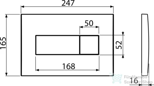 Alcaplast nyomólap fényes króm M371