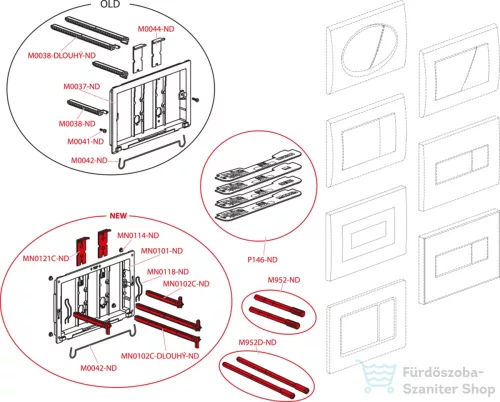 Alcaplast nyomólap fényes króm M371