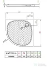 Radaway Zantos A 90x90 íves műmárvány zuhanytálca fehér M3ZNA9090-06