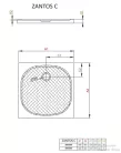 Radaway Zantos C 90x90 műmárvány zuhanytálca fehér M3ZNC9090-06