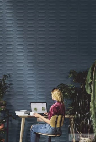Marazzi Colorplay Blue struttura cabochon 3D 30x90 cm-es fali csempe M4KZ