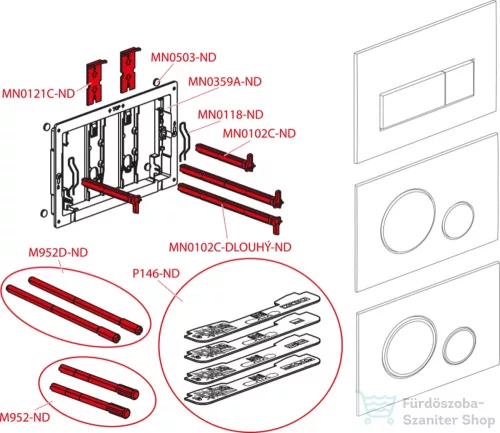 Alcaplast THIN nyomólap fényes arany M575