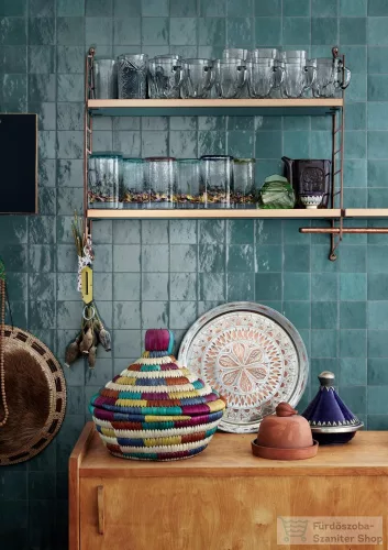 Marazzi Zellige Petrolio Lux 10x10 fali csempe M5P6