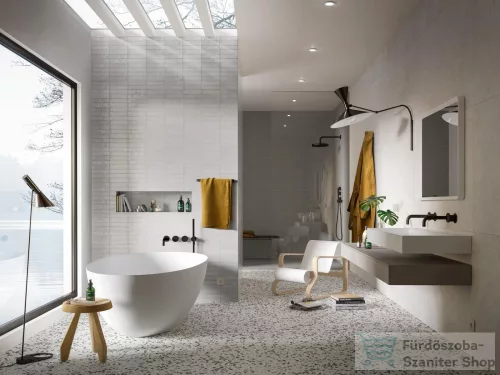 Marazzi Lume White Lux 6x24 cm-es padlólap és fali csempe M6RN