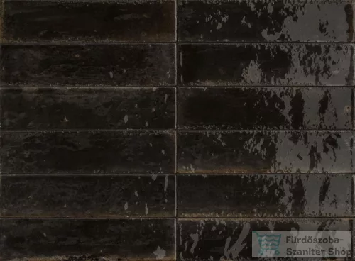 Marazzi Lume Black Lux 6x24 cm-es padlólap és fali csempe M6RP