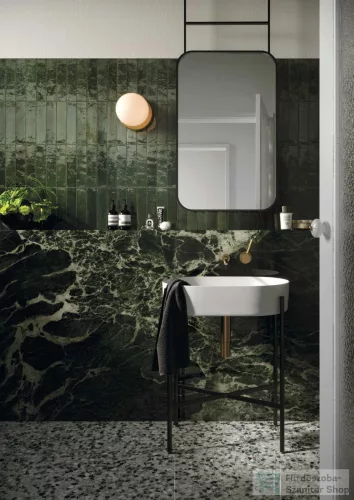 Marazzi Lume Green Lux 6x24 cm-es padlólap és fali csempe M6RQ