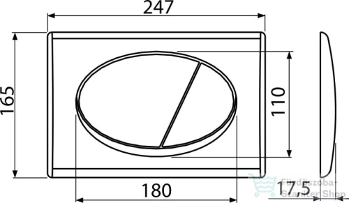 Alcaplast nyomólap fényes fehér M70