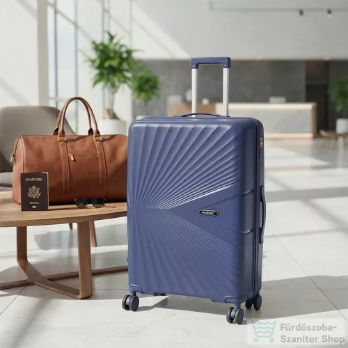 Leziter TraveLux Endure közepes bőrönd keményfedeles 68x45x25 cm sötét kék M7905-BLU24