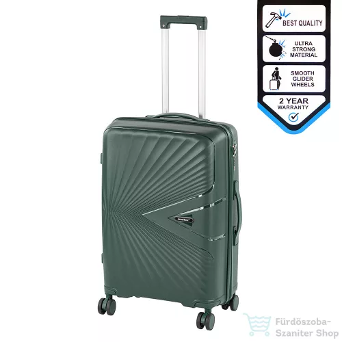 Leziter TraveLux Endure közepes bőrönd keményfedeles 68x45x25 cm sötetzöld M7905-DG24